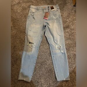 Juniors Light Blue Distressed Jeans size 15 jeggings